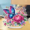 (US Local)Acrylic Special Shaped Butterfly Flower 5D DIY Diamond Painting Tabletop Decor