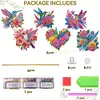 6Pcs Flower HummingbirdDIY Diamond Painting Kits Garden Stakes Diamond Art Kits