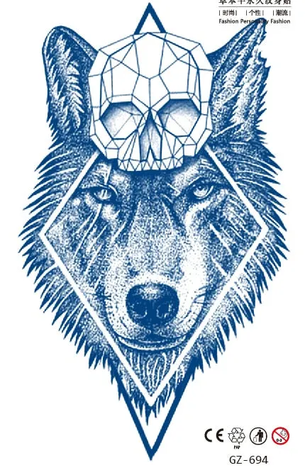 Temporary Tattoo Stickers Dragon Eagle Juice Timberwolves Ink Lasting Waterproof Natural Arm Body Chest Realistic Art Fake Tatoo