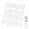 [US Local Warehouse] 18 Slot Acrylic Brochure Pamphlet Holder Wall Mount 6 Magazine 12 Pamphlet Pockets Wall Pocket Organizer 10/5inches Trifold Brochure Holder for Flyer Literature Menu Advertise