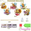 6Pcs Bee DIY Diamond Painting Kits Garden Stakes Diamond Art Kits Garden Decor