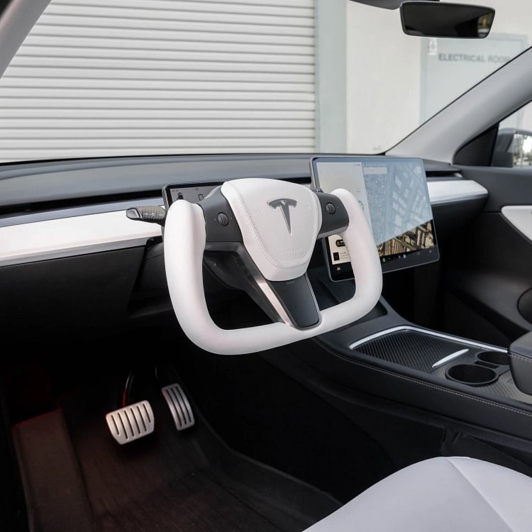 TESLASY - Custom - Yoke-  Style - Carbon - Fiber-  Steering - Wheel - For - Model - 3/ Y