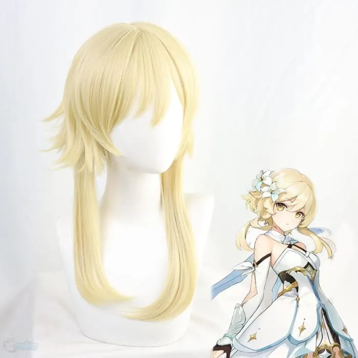 Genshin Toys Aether Lumine Traveler Player Golden Cosplay Wig 