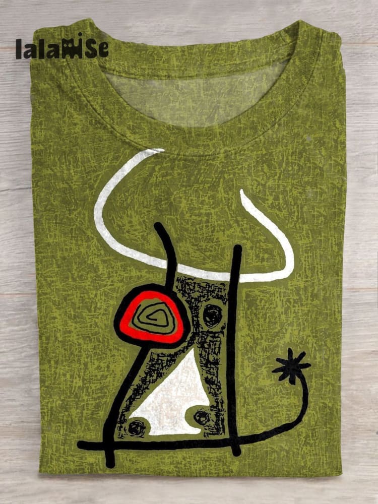 Abstract Art Print Short Sleeve Casual T - Shirt Shortsleeves / S