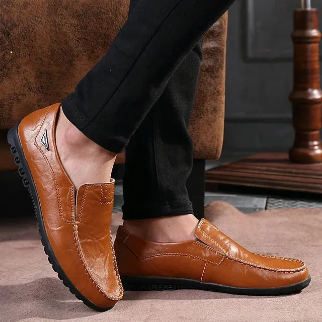 Sursell Shoes Men's Loafers & Slip-Ons British Daily  Leather Breathable Non-slipping Wear Proof Outdoor Walking Shoes