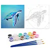 Framed Swimming Turtle-Paint By Numbers Acrylic Painting 20*20cm(HOT)