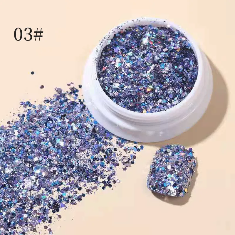 Iridescent 3D Ultrathin Sequins Nail Glitter Flakes Slices Purple White Sparkly DIY Tips Dazzling Paillette Nail Art Decorations