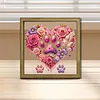 Heart Paw DIY Special Shape Double sided Print Clear Diamond Art Kit Wooden Framed Diamond Painting Kit(22x22cm)
