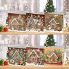 (US Local)6PCS DIY Diamond Art Greeting Cards Congratulation Card & Gift (Gingerbread Man)