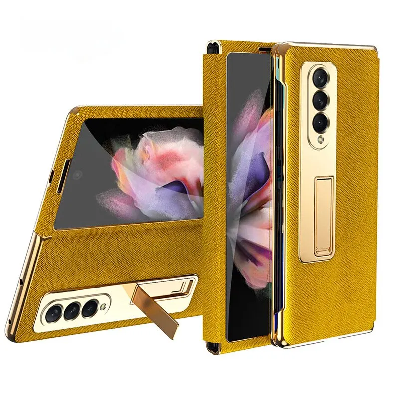 Samsung Z Fold 3/4 Hinge with Stand Tempered Film Shockproof Phone Case