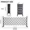 [US Local Warehouse] Retractable Outdoor Fence Expandable Barricade with Casters Free Standing Safety Barrier 0-180 Degree Rotating Folding Safety Gate Railing for Garage Home  (Dark Brown 61 in-11 Feet H-L)
