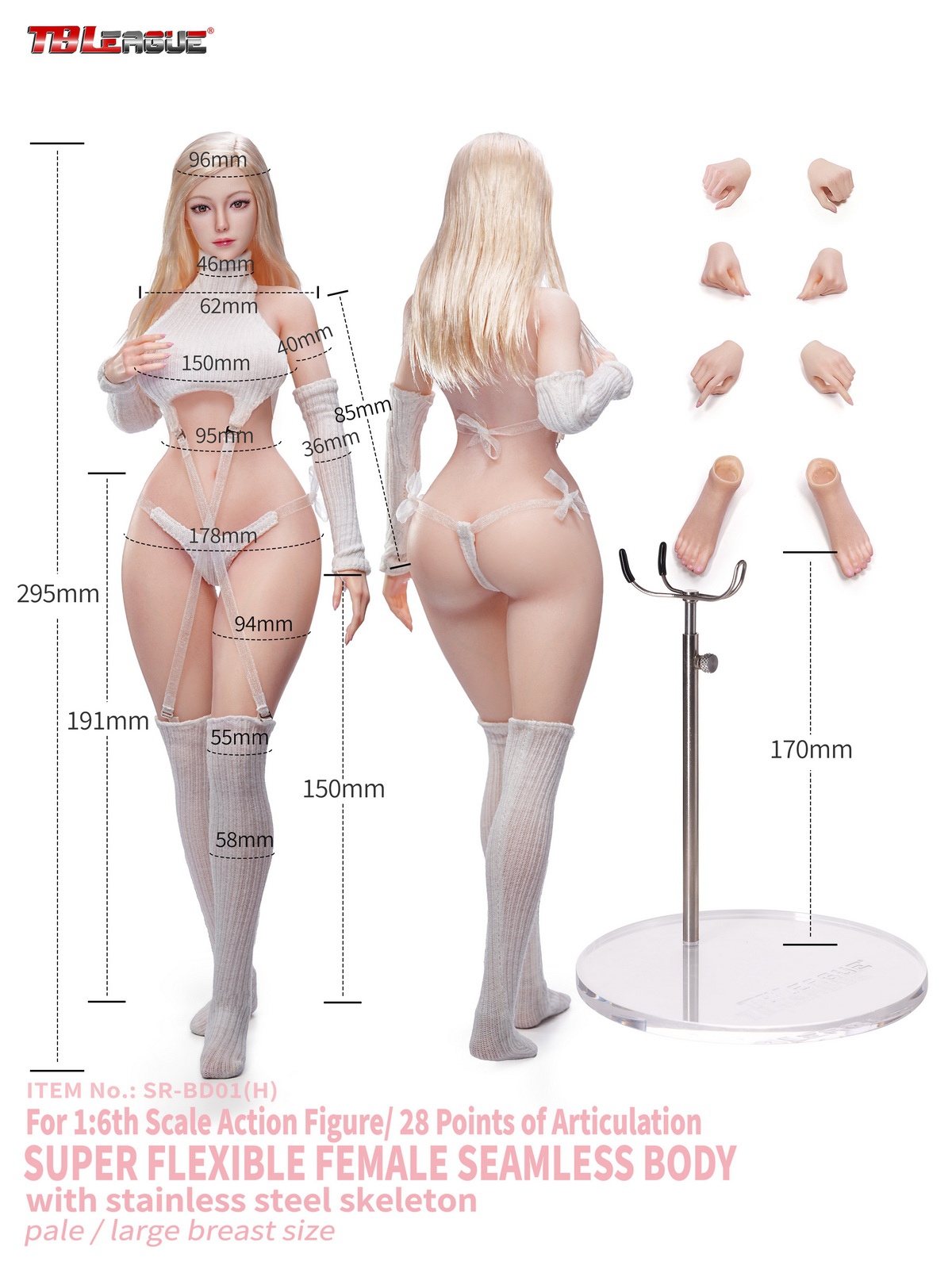 TBLeague - 1/6 Narrow Shoulders X Curvy Hips Female Body SR-BD01 SR-BD02
