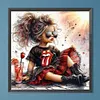 Jolie fille aux grands yeux ronde drill diamond painting-40 * 40cm