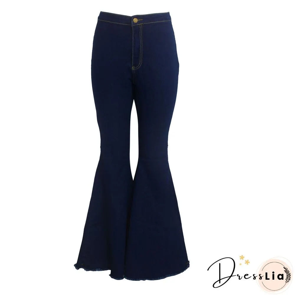 High Waist Stretch Plus Size Flare Jeans Pants