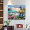 （Big Size）Seaside Lighthouse-Full Round Diamond Painting 60*50cm