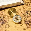 Mini Portable Copper Navigation Compass Outdoor Luminous Flip Compasses