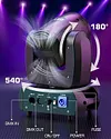 Mobilna lampa DJ-ska o mocy 230 W, obrotowa, 18-stronna, pryzmatyczna, oświetlenie sceniczne, 7 wzor&oacute;w i 8 kolor&oacute;w, reflektor z trybem DMX i sterowaniem głosowym, na wesele, do kościoła, na występy na żywo, do baru.
