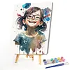 Little Girl Wearing Glasses-Paint by Numbers Acrylic Painting 40*50CM