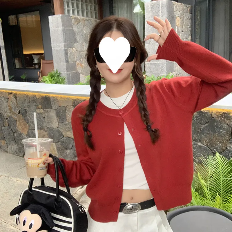 Brownm Brownm Cardigan Women 2025 Early Spring New Coat Yellow Coat Autumn High-End Small Sweater