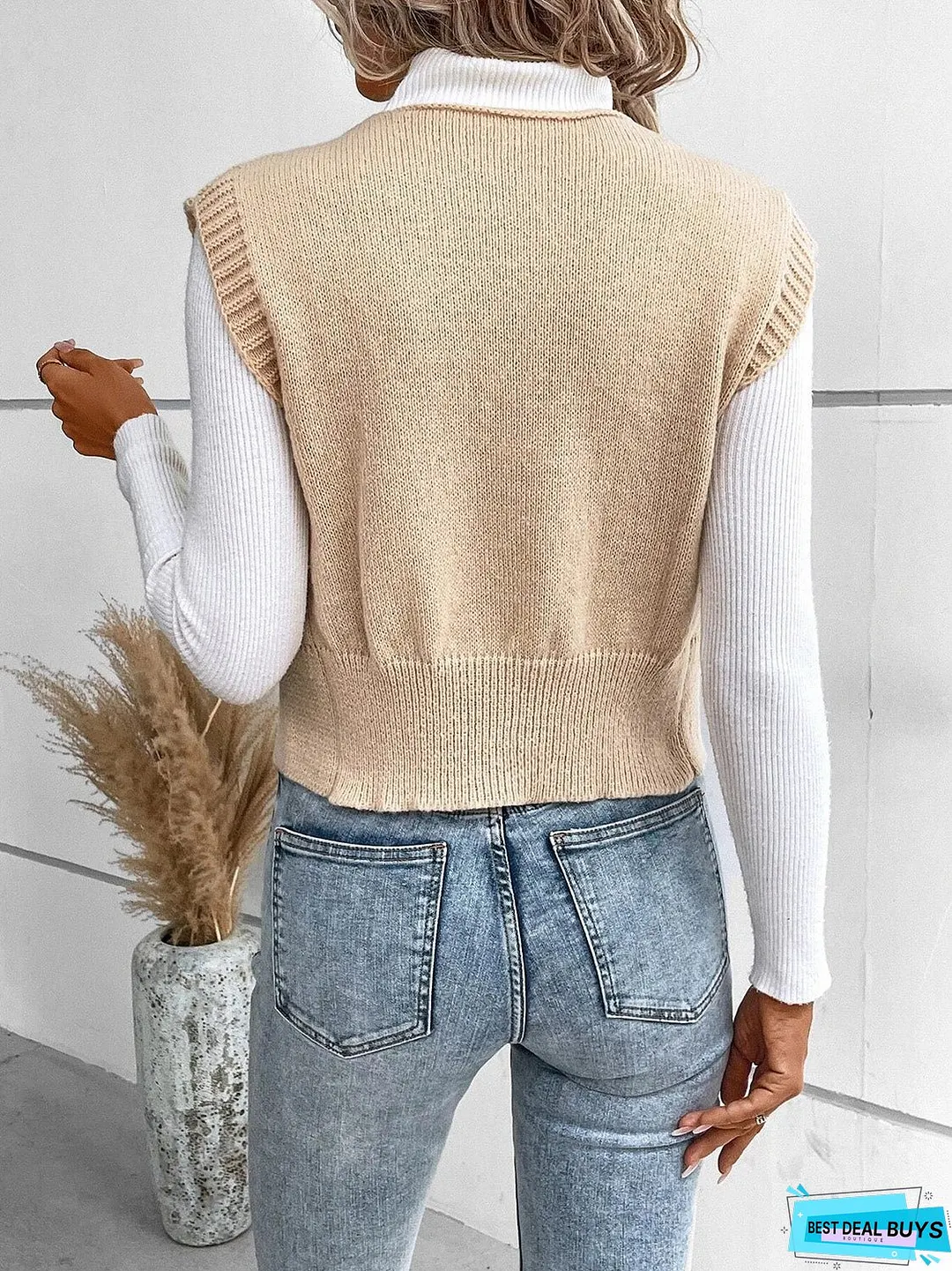 Full Size Button Up V-Neck Sweater Vest