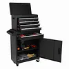 [US Local Warehouse] Large Detachable Toolbox with Double Door & Wheels Sliding Drawers Tool Chest Large Capacity Mechanic Tool Storage Box Metal Tool Cart for Garage Tool Room