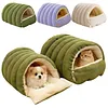 Warm Enclosed Cat Bed Cozy Plush Cats Tent Calming Pet Nest Cave for Cats Dogs