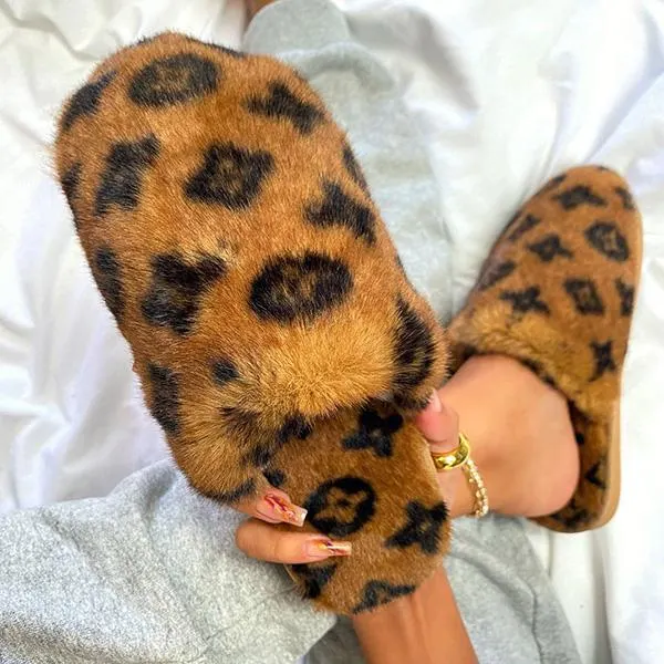 Printed Plush Fashion Slippers