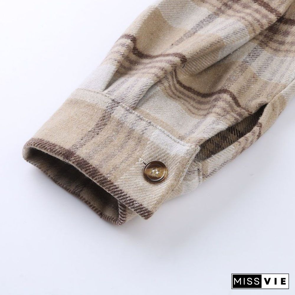 Oversizd Fit Button Up Hoodies Casual Multi Colored Hooded Flannel Shirt