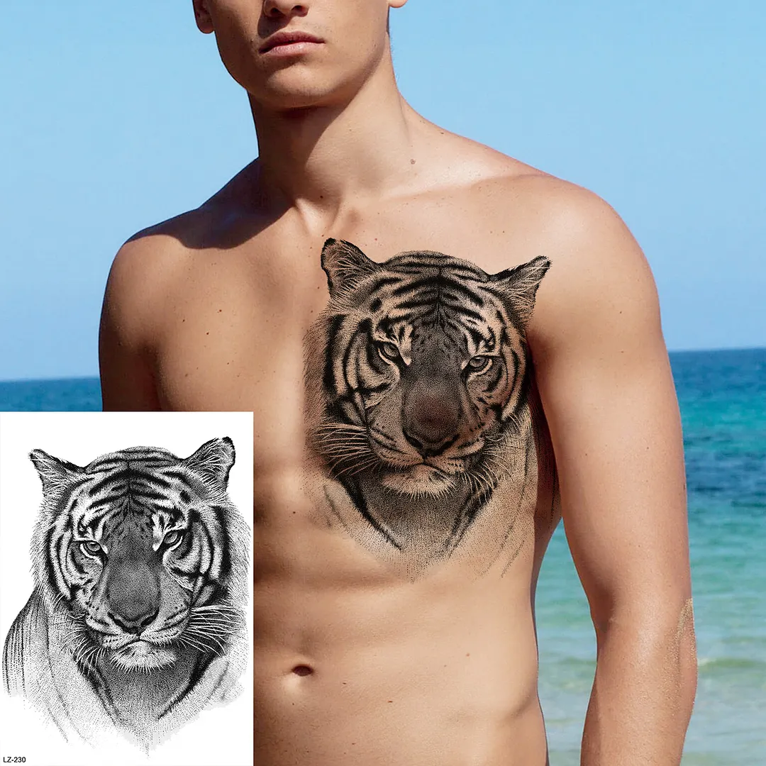 Sdrawing Large Anchor Back Octopus Pirate Skeleton Halloween Temporary Tattoos For Men Adult Compass Wings Fake Tattoo Stickers