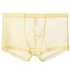 Men's sexy ultra-thin transparent mesh boxer briefs