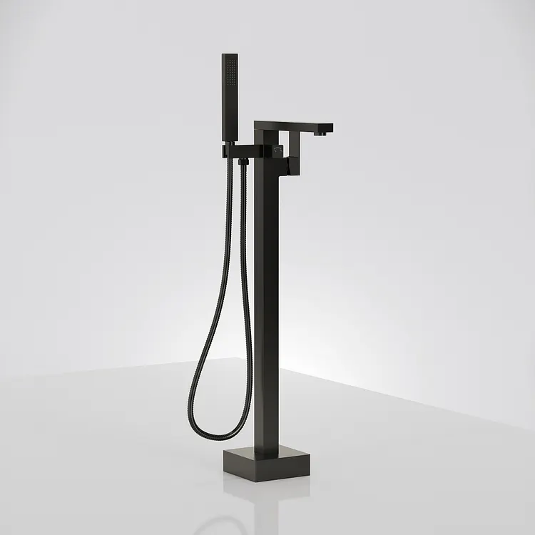 EVERSTEIN Modern Freestanding Bathtub Faucet with Handheld 36" Height Matte Black