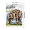 >SALE<Full Embroidery Eco-cotton Thread 11CT Printed Elephants Cross Stitch 50x65cm