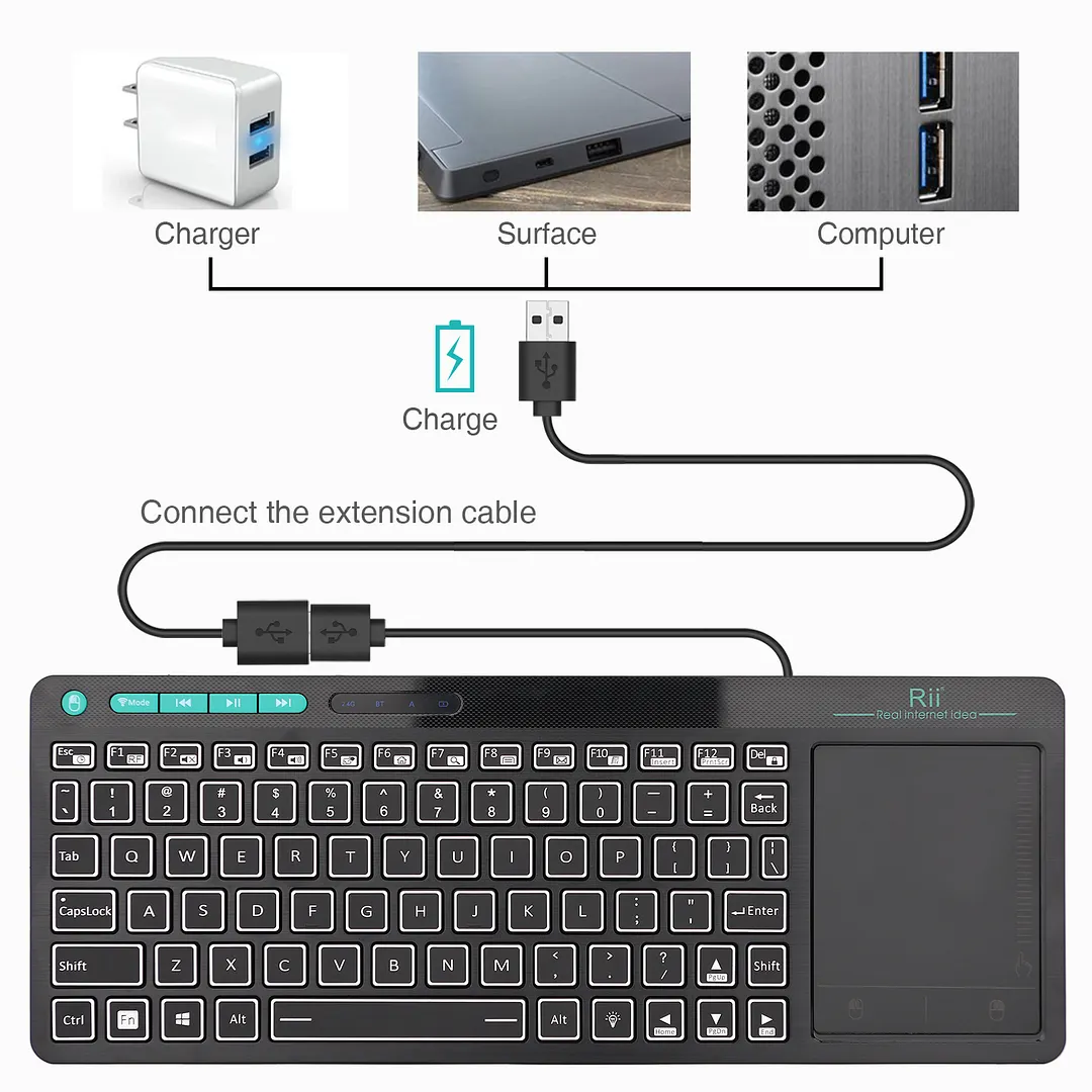 Rii RT518S Mini Bluetooth Wireless Keyboard