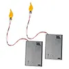2Pcs 3 3V-5V Flame Lamp Circuit Board with Battery Box Flame Lamp Wick