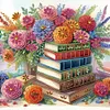 >SALE<5D DIY Partial Special Shaped Drill Diamond Painting Flower Book Decor 40x40cm