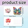 (US Local)6Pcs Owl Butterfly Diamond Painting Greeting Card for Holiday Party Favors