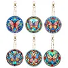 6Pcs Diamond Art Keyring Set Double Sided Cartoon Special Shaped (Butterfly)