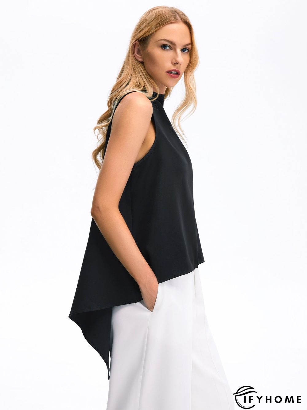 Elegant Turtleneck Shift Solid Top | IFYHOME