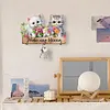 (US Local) DIY Crafts Wooden Cat & Flower Diamond Painting Art Craft Wall Hooks Kit