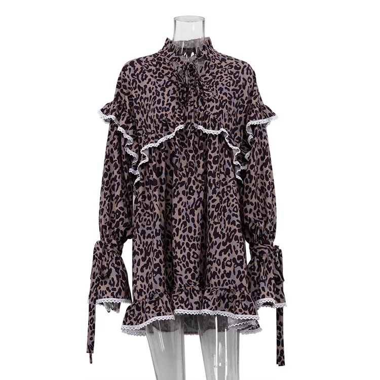 Uveng Uveng Women's Wear 2023 Spring And Summer New Print Dress Fashion Horn Sleeve Tie Short Skirt Children