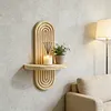 1/2Pcs Boho Shelves Wall Decor Mid Century Modern Decorative Floating Shelves 11.81 Inch with Ledge for Home Living Room