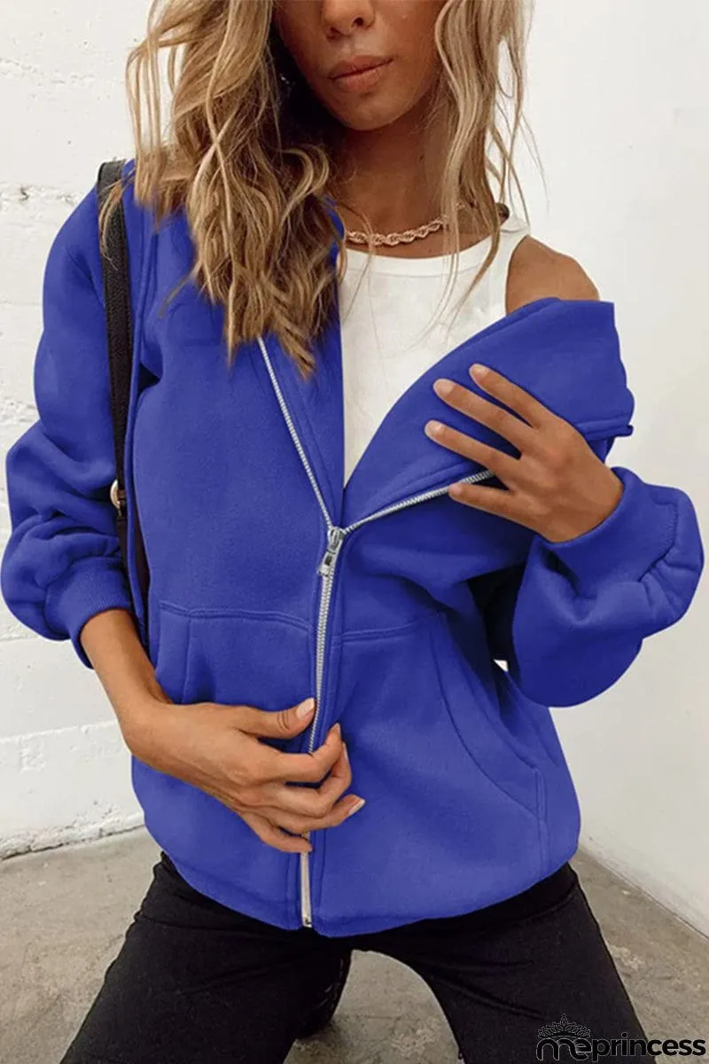 Casual Sportswear Solid Pocket Hooded Collar Outerwear