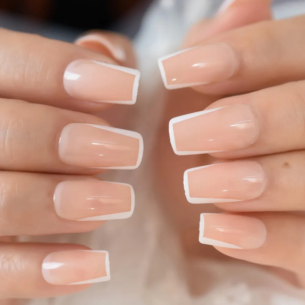 24pcs Press Fake Nail On Finger Tips Short Round Faux Ongles Yellow Blue False Nail With Designs Unas Postizas-Nail Inspo