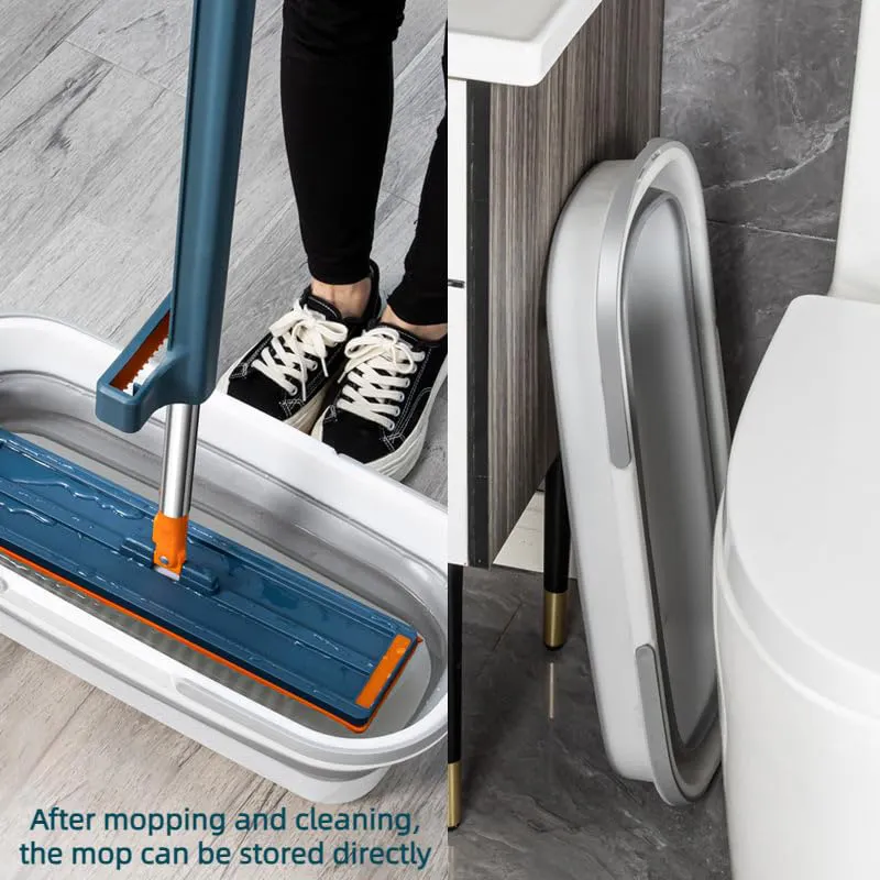 SAKER&reg; Large Flat Mop and Scalable Bucket with Wheels