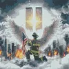 Diamond Painting -DIY Round Drill Firefighters and the Twin Towers(40*40CM)