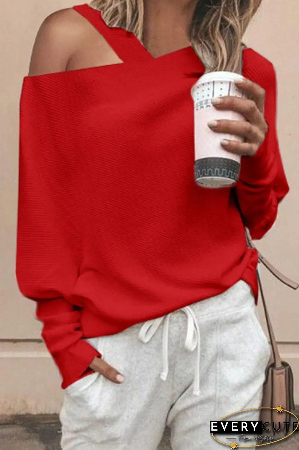Solid Color Off Shoulder Top (4 Colors) P15026