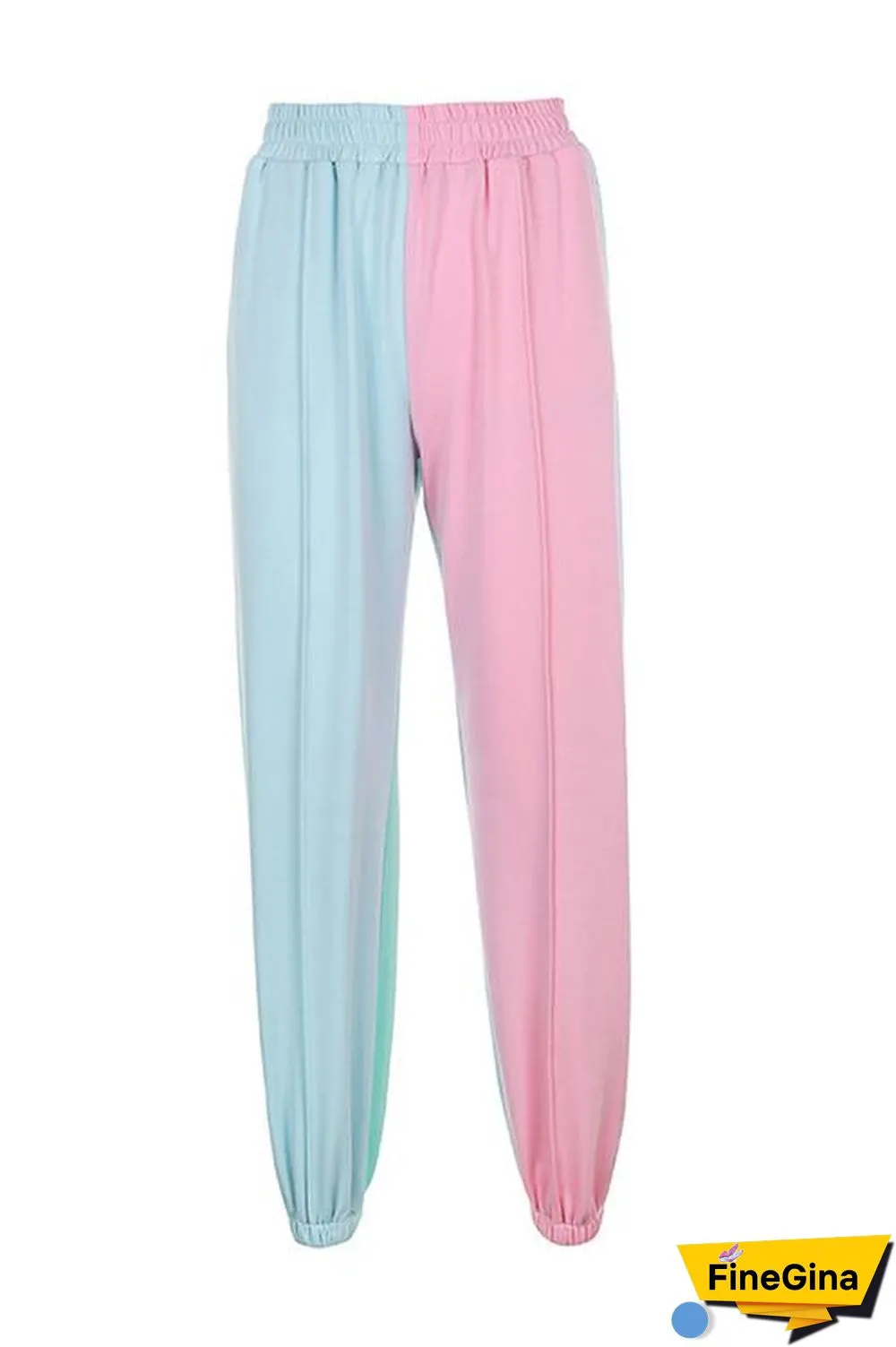 Color Block Elastic Joggers