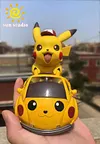 Small & Big Scale Pikachu with Pikachu Car - Pokemon Resin Statue - sun Studio
