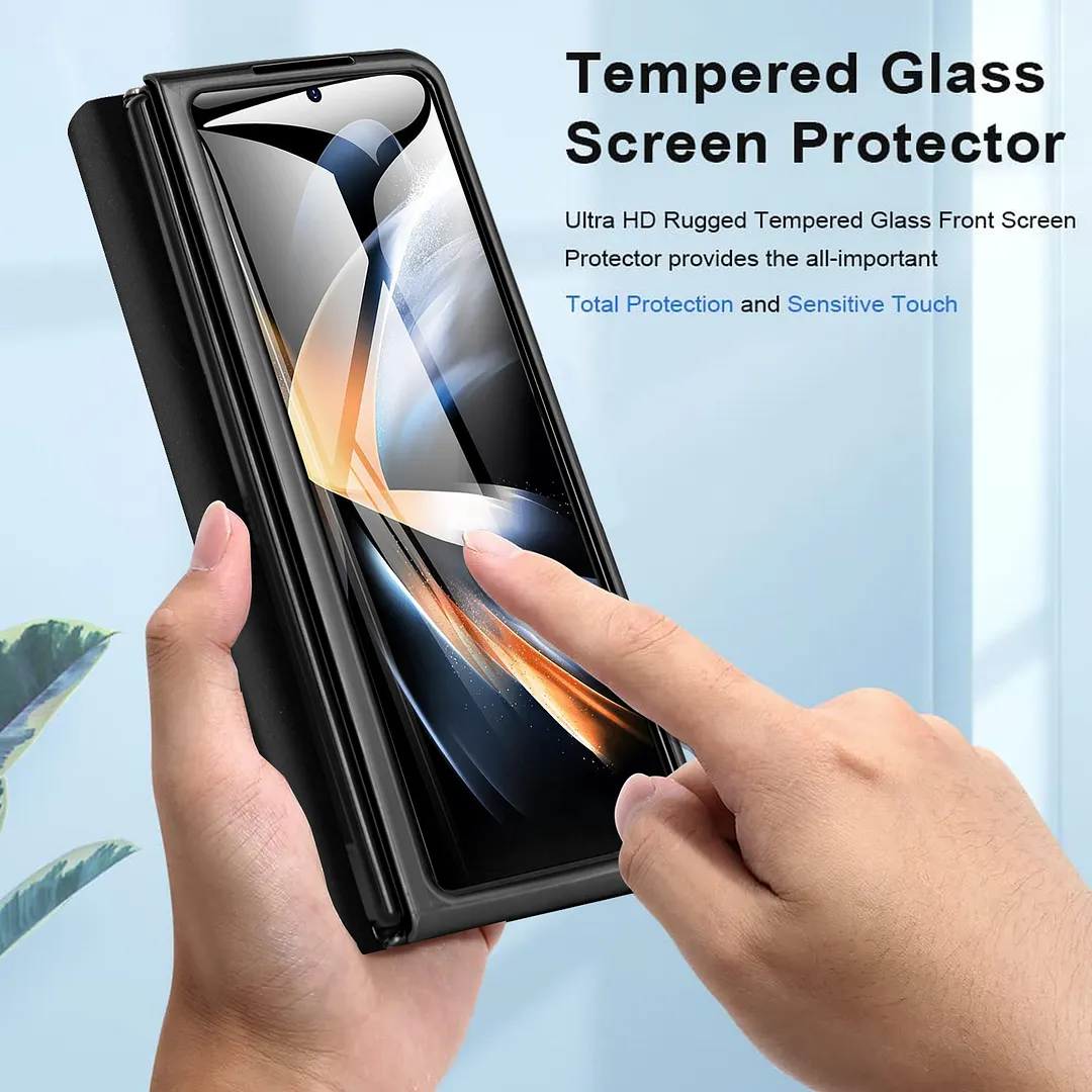 for Samsung Galaxy Z Flip 6 case Tempered Glass Screen Protector Genuine Leather Phone case  for Samsung Galaxy Z Flip 6