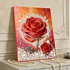 Red Roses DIY Pearl Painting Kit with Frame 30x40cm Pearl Gem Paintings Picture Arts Craft for Adults Beginners Gift Home Wall Decor